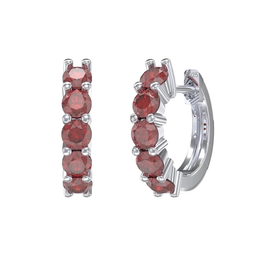 Sterling Silver Huggie Sparkle Earrings