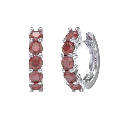 Sterling Silver Huggie Sparkle Earrings