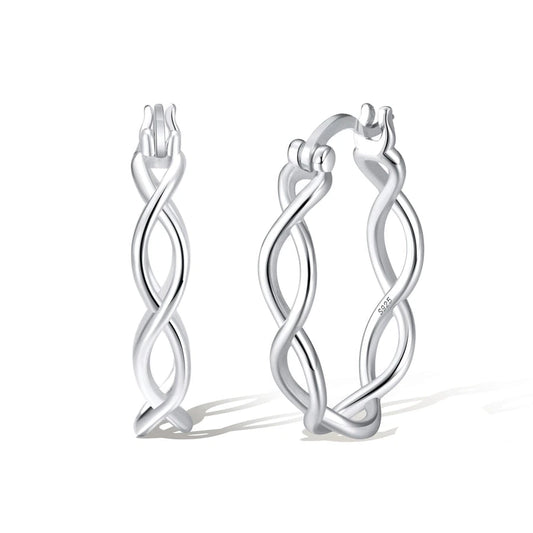 Sterling Silver  / 14K Gold Plated Twisted Hoop Earrings