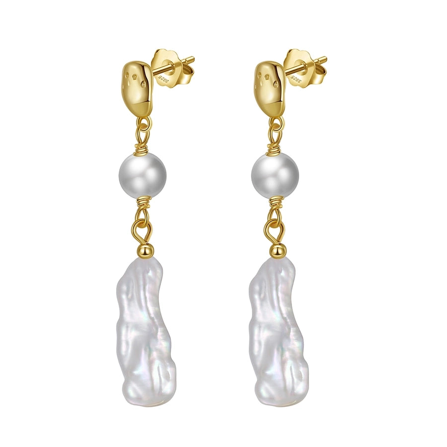 Sterling Silver 14K Gold Plated Pearl Earring Collection in 23 styles