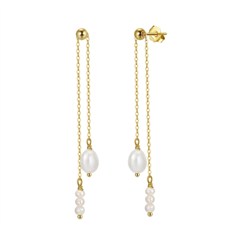 Sterling Silver 14K Gold Plated Pearl Earring Collection in 23 styles