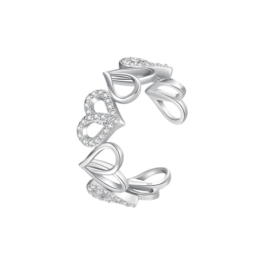 Sterling Silver Heart Open Ring