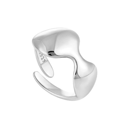 Sterling Silver Geometric Waves Ring