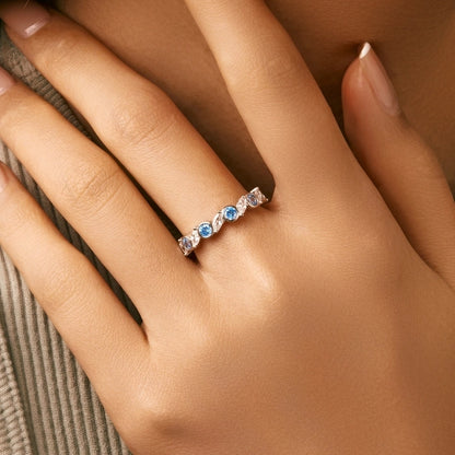 Sterling Silver Blue Dress Ring