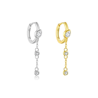 Sterling Silver Loop & Chain Single Earring