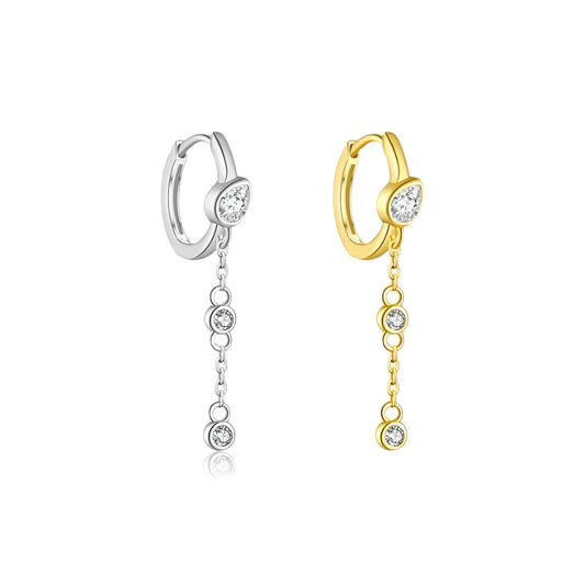 Sterling Silver Loop & Chain Single Earring