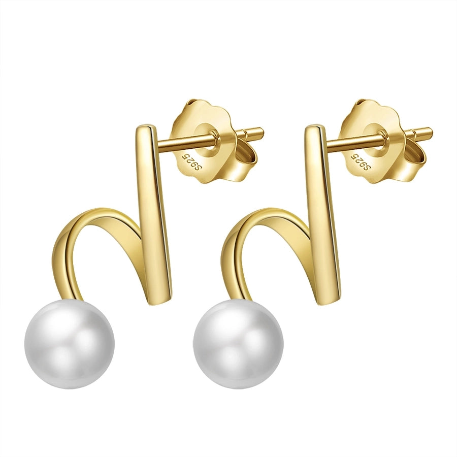 Sterling Silver 14K Gold Plated Pearl Earring Collection in 23 styles