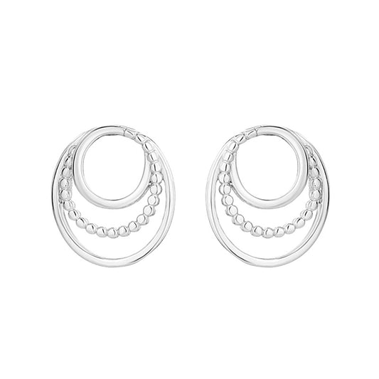 Sterling Silver Trio Circle Stud