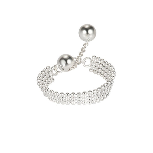 Sterling Silver Bead Row Ring