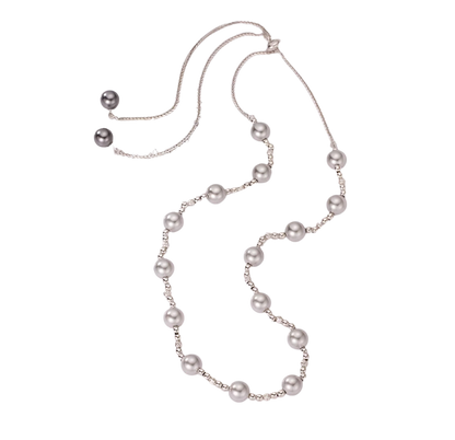 Sterling Silver Freshwater Pearl Lariat Necklace