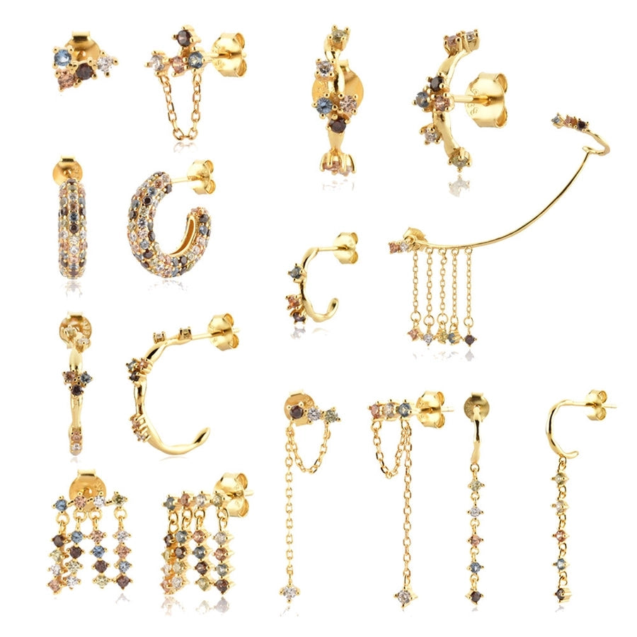 18K Gold Plated Mismatch Minimalist Earring Collection