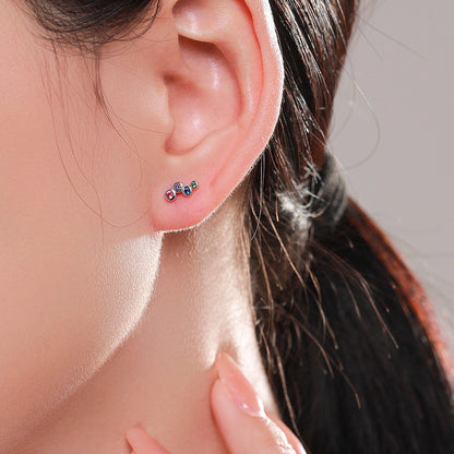 Sterling Silver Geometrical Minimalist Studs