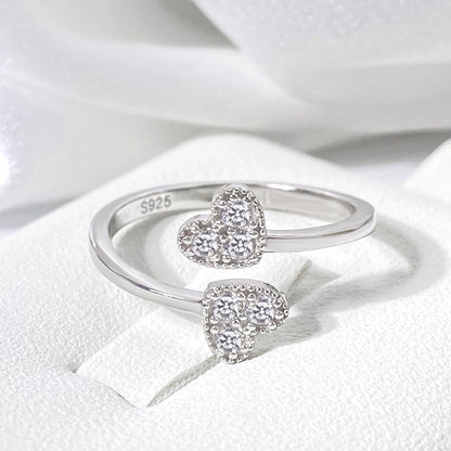 Sterling Silver Double Heart Ring