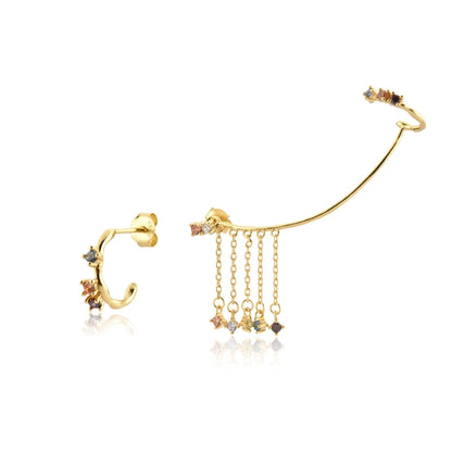 18K Gold Plated Mismatch Minimalist Earring Collection