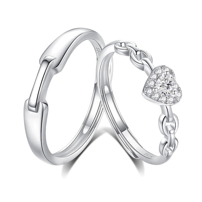 Sterling Silver Heart & Band Set