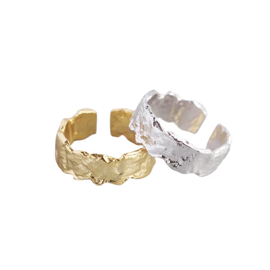 Sterling Silver Textured Adjustable Rings