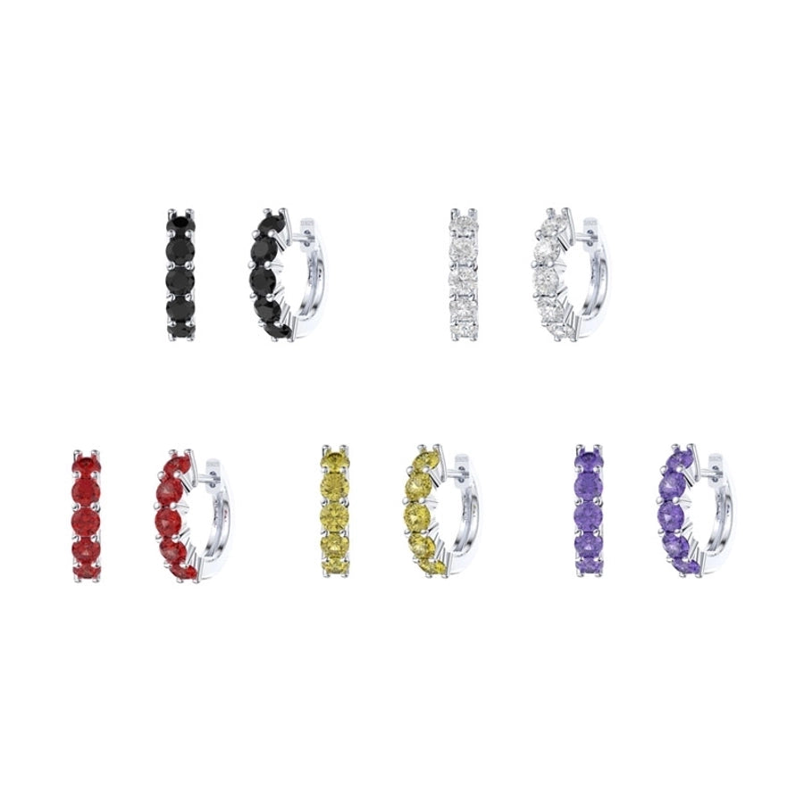 Sterling Silver Huggie Sparkle Earrings