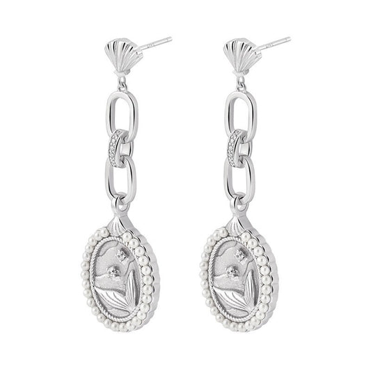 Sterling Silver Mermaid Dangle Earrings