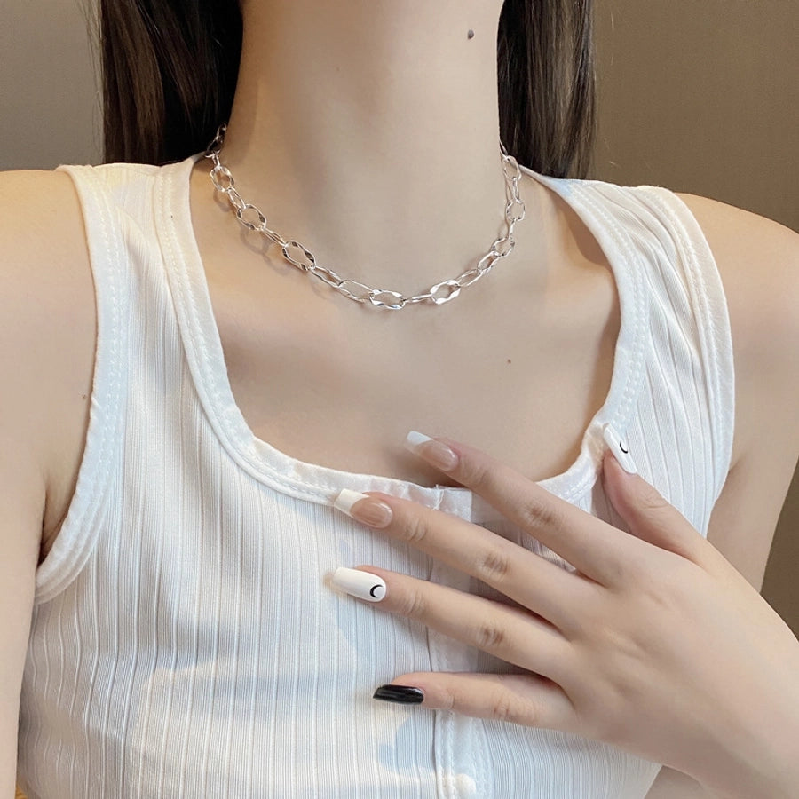 Sterling Silver Textured Link Chain