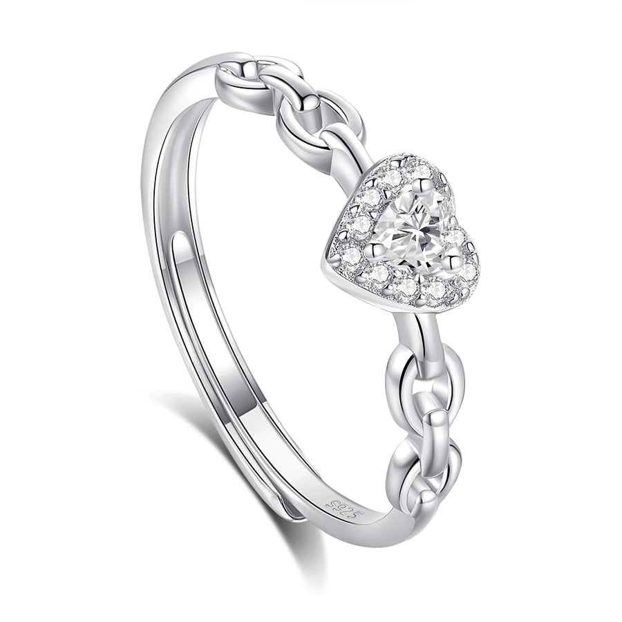 Sterling Silver Heart & Band Set