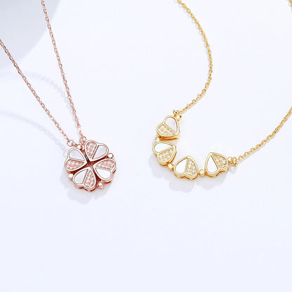 Sterling Silver Heart Cluster Necklace Collection