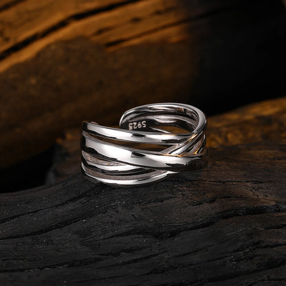 Sterling Silver Criss Cross Ring