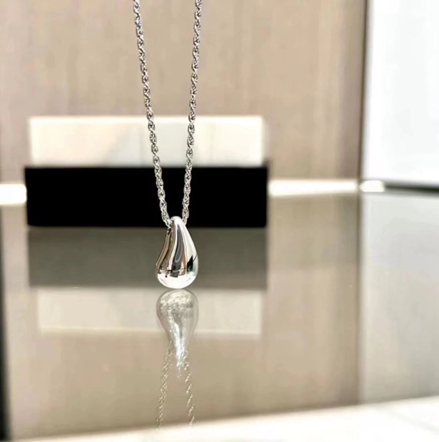 Sterling Silver Drop Pendant Necklace