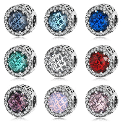 Sterling Silver Sparkle Colour Spacer Charm