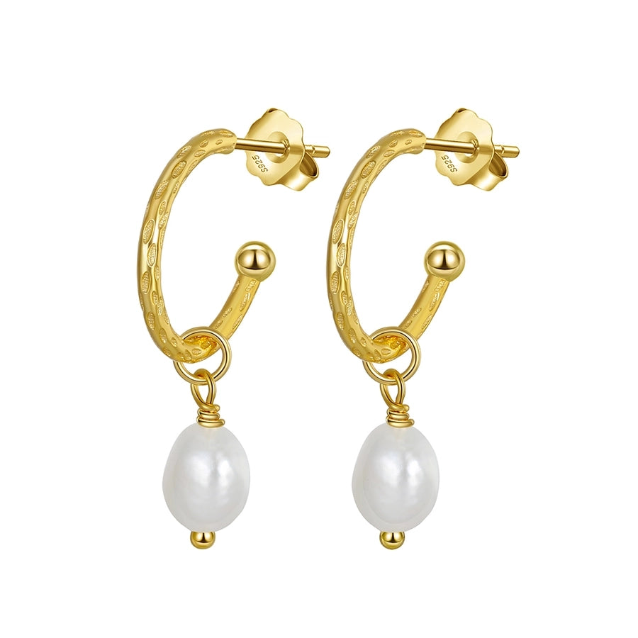 Sterling Silver 14K Gold Plated Pearl Earring Collection in 23 styles