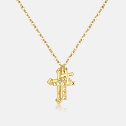 Sterling Silver Trio Cross Pendant Necklace