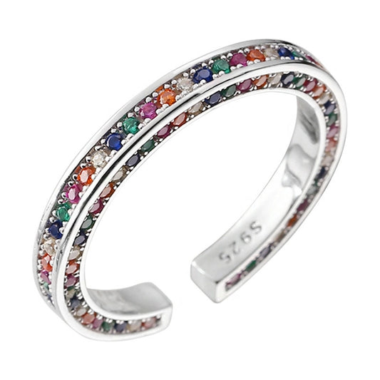 Sterling Silver Sparkle Rainbow Eternity Ring