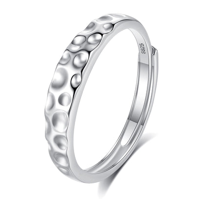 Sterling Silver Crater & Eternity Band Set