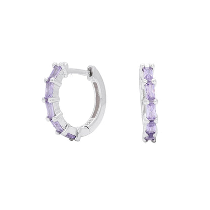 Sterling Silver Retro Hoop Earrings in 9 Colours