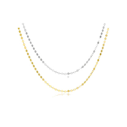 Sterling Silver Circle Link Minimalist Necklace