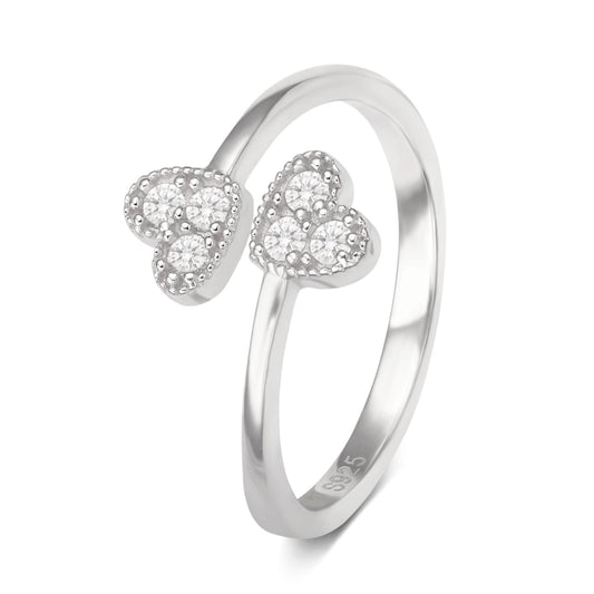 Sterling Silver Double Heart Ring