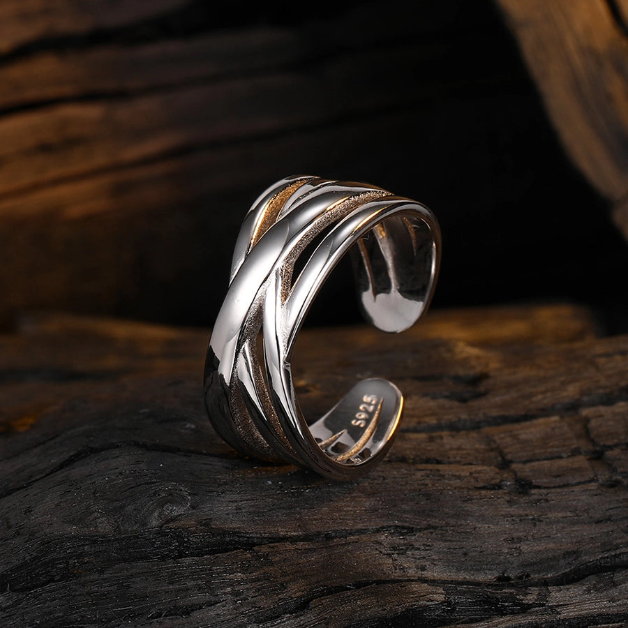 Sterling Silver Criss Cross Ring