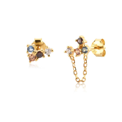 18K Gold Plated Mismatch Minimalist Earring Collection