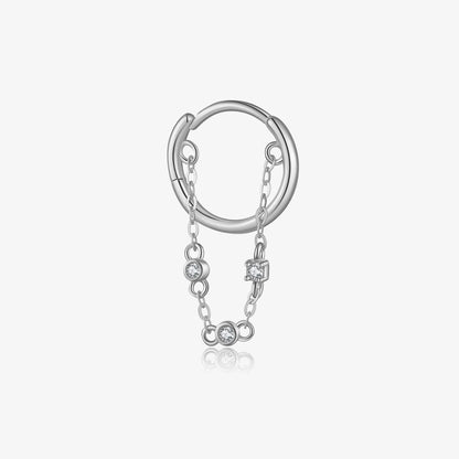 Sterling Silver Ear Clip with Chain Tassel