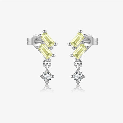 Sterling Silver Minimalist Bling Drop Earrings