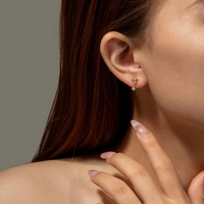 Sterling Silver Minimalist Bling Drop Earrings