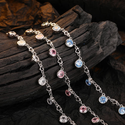 Sterling Silver Circle Droplet Bracelet