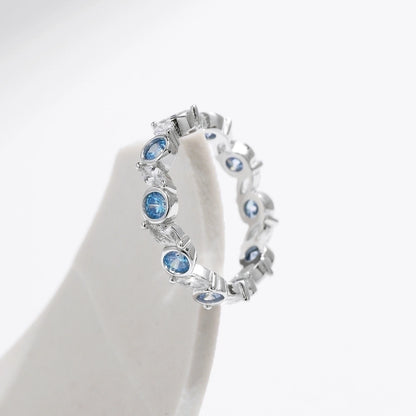 Sterling Silver Blue Dress Ring