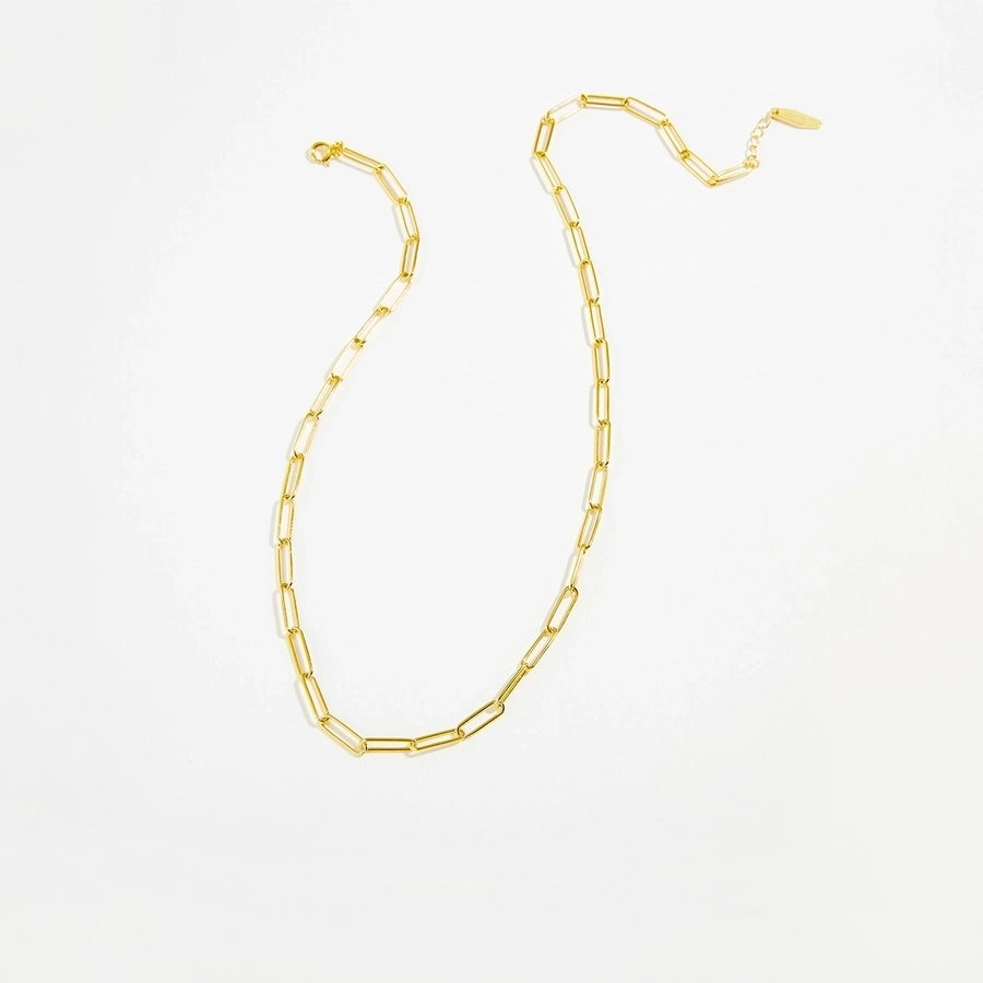 Sterling Silver 18K Gold Plated Minimalist Link Chain