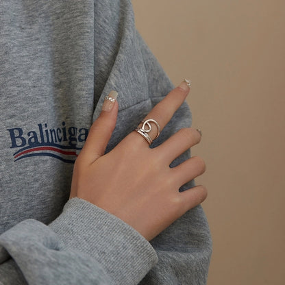 Sterling Silver Hollow Statement Ring
