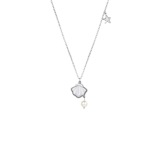 Sterling Silver Shell & Star Necklace
