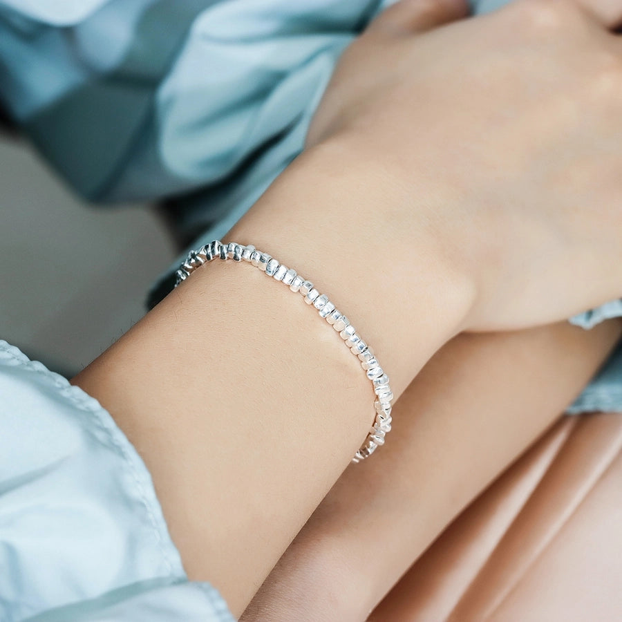 Sterling Silver Rustic Bead Bracelet