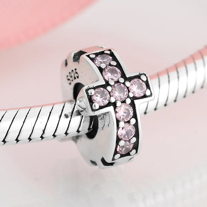 Sterling Silver Bow & Cross Bling Charms