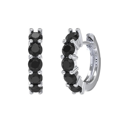 Sterling Silver Huggie Sparkle Earrings