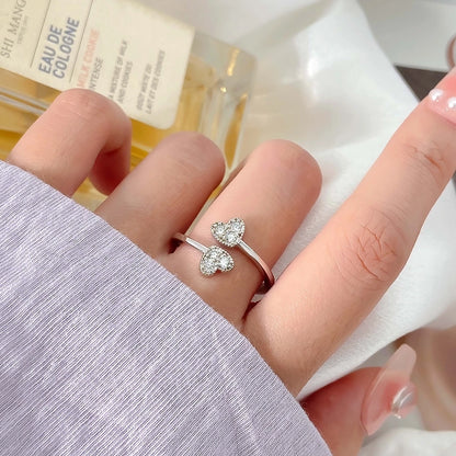 Sterling Silver Double Heart Ring