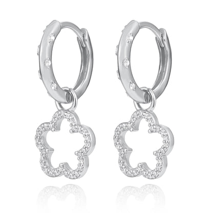 Sterling Silver Hollow Daisy Earrings